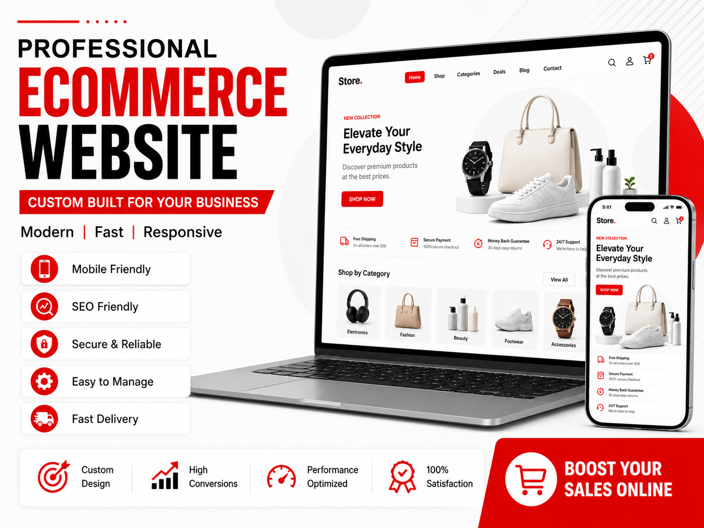 Professional Ecommerce Website Design | Custom Online Store | Mobile Friendly