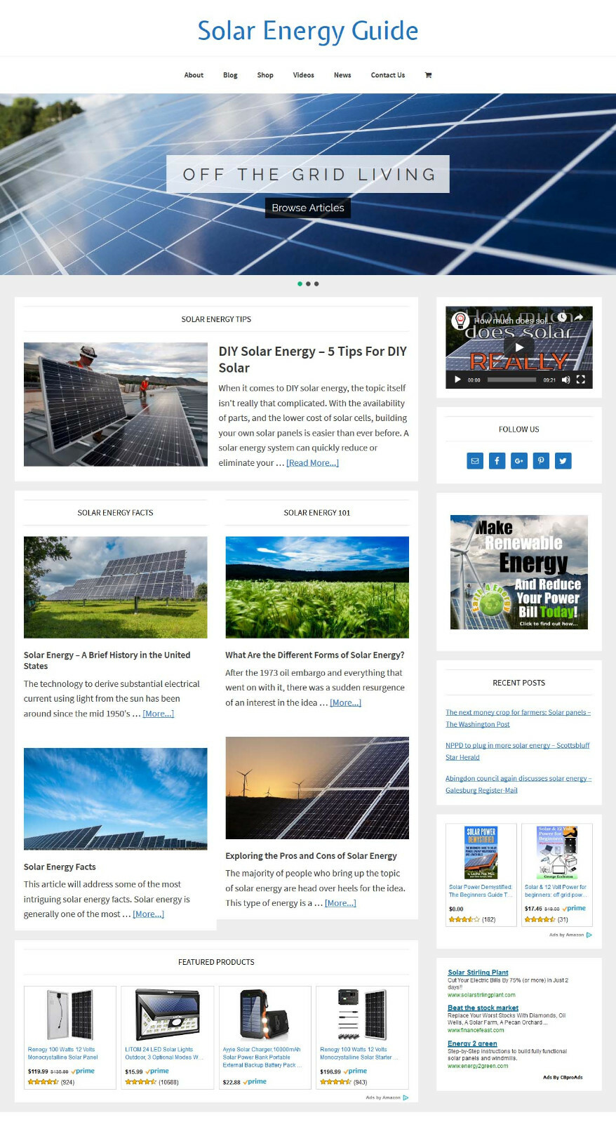 [NEW DESIGN] * SOLAR ENERGY * store blog website business for sale AUTO CONTENT
