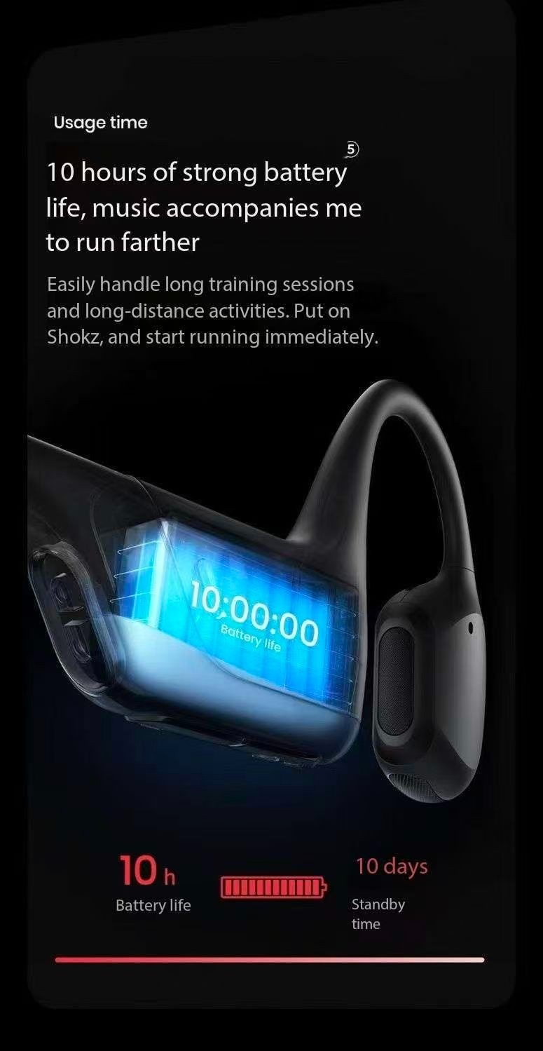 Shokz OpenRun Air Bone Conduction Bluetooth Wireless Open-Ear Headphones S803