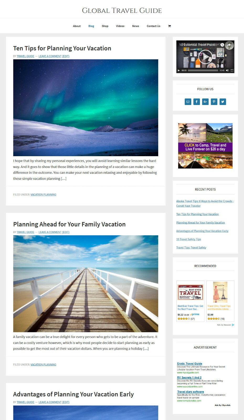 [NEW DESIGN] * TRAVEL VACATION * store website business for sale AUTO CONTENT!