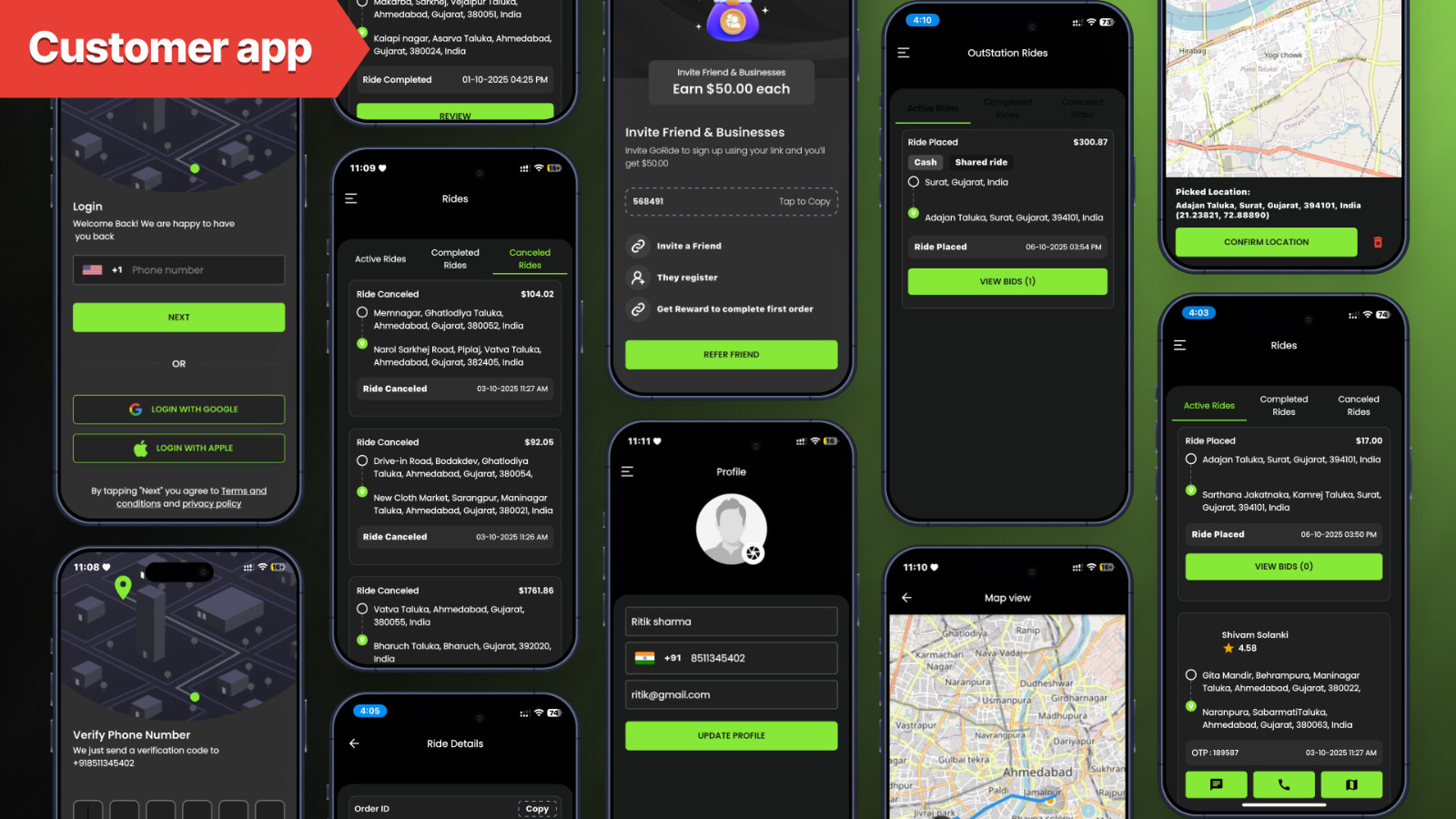 QuickRide Taxi Booking Flutter App with Bidding | Android & iOS + Admin Panel