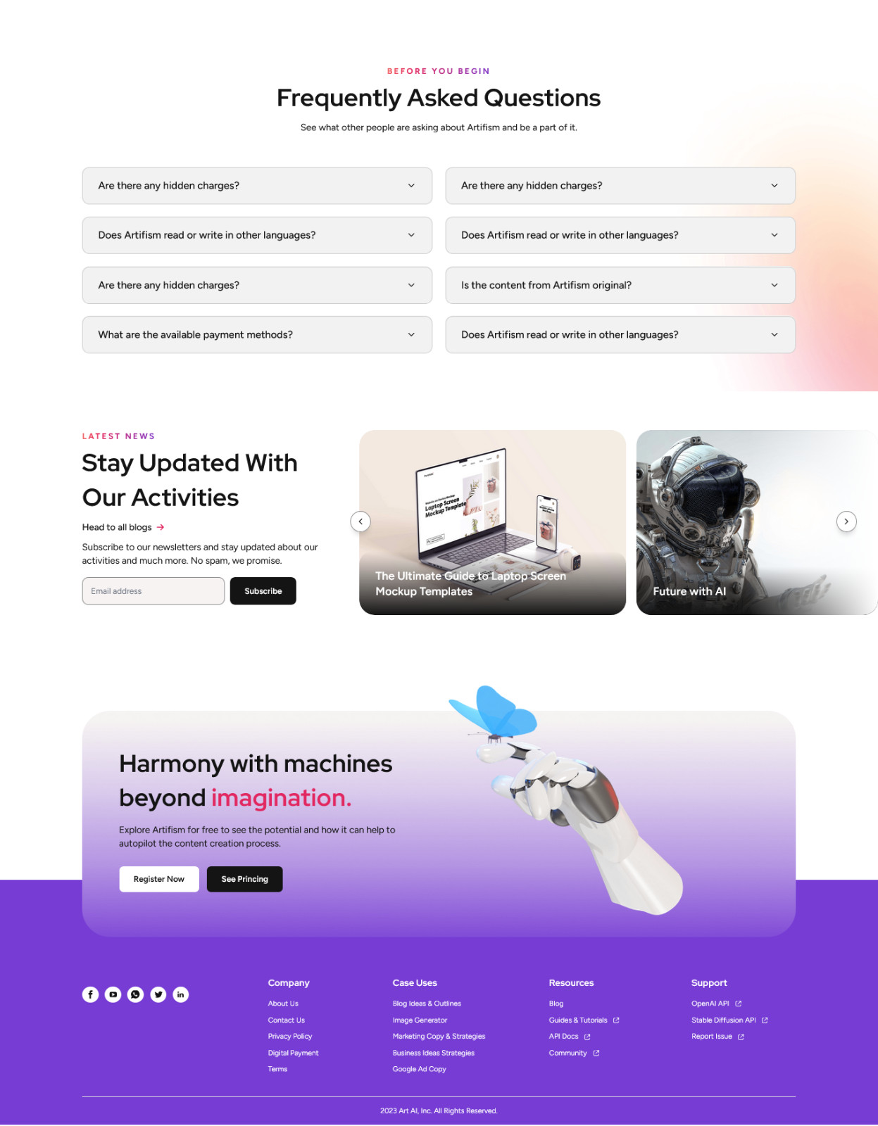 ArtMe – AI SaaS Platform | AI Content, Image, Video, Chatbot, Voiceover & Code