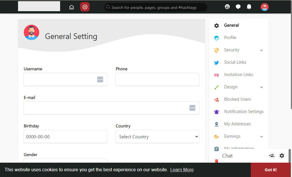Social Network website Responsive multi language Free Hosting / Complete Setup