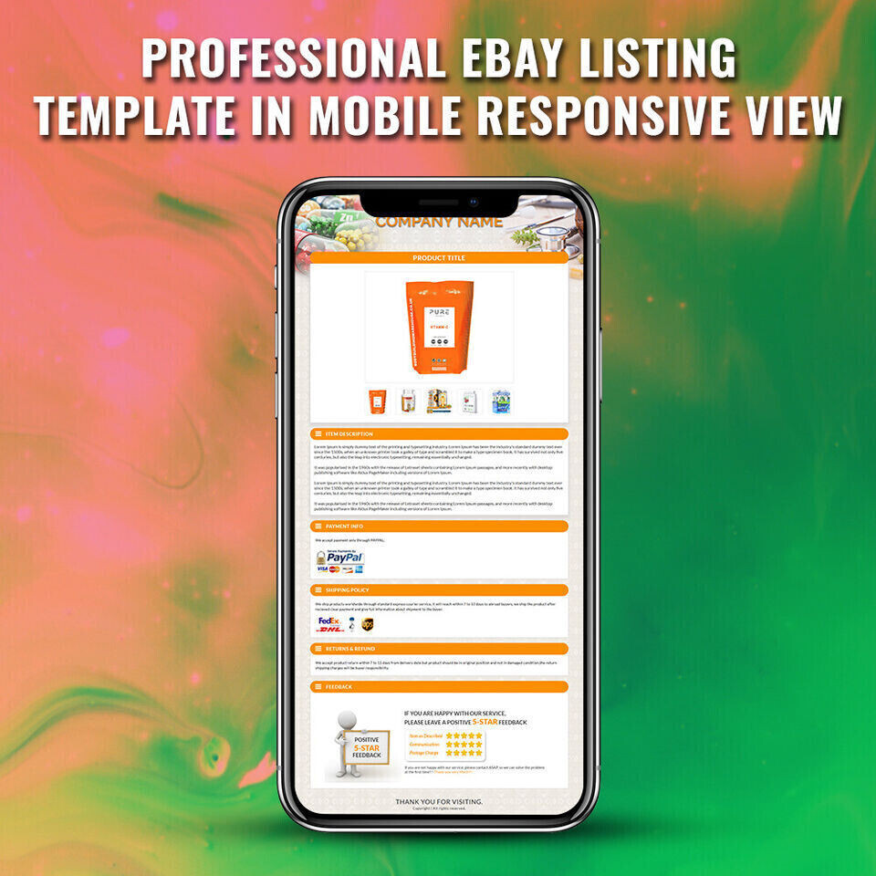 eBay Templates Mobile Responsive eBay Listing Auction Template 2019 https Ready