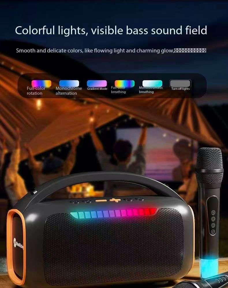 Outdoor Microphone and Speaker All-in-One Wireless Bass Bluetooth Speaker