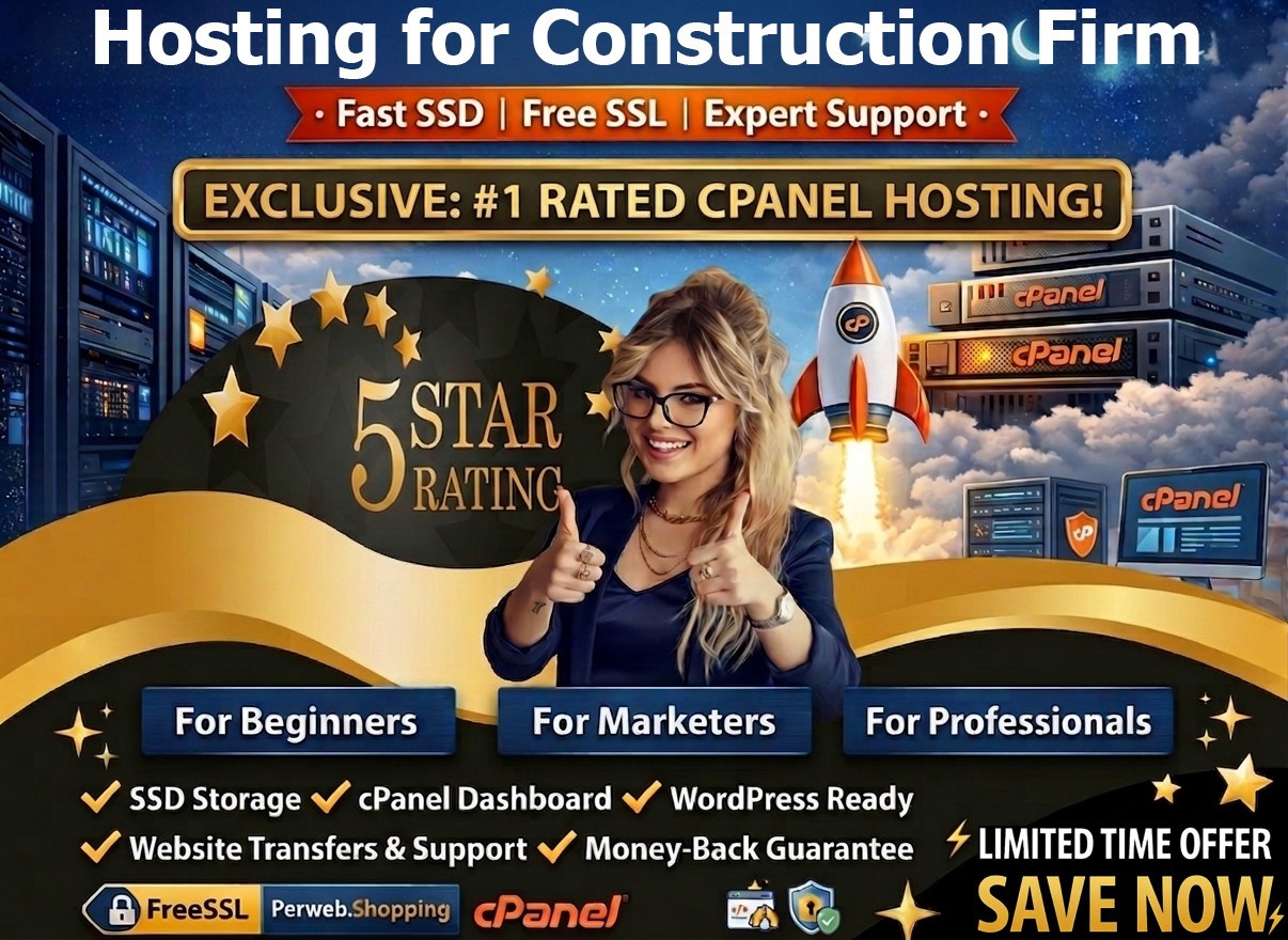 Hosting for Construction Firm – 🏗️ Free SSL, Fast SSD & Emails | Just $14.99/Yr