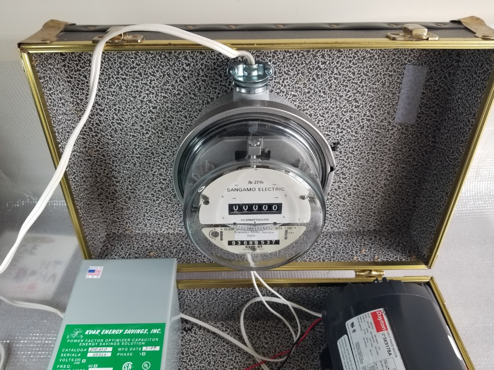 Kvar Demo Energy Savings Electricity Power Saver, TESTED 1/3 Hp Motor