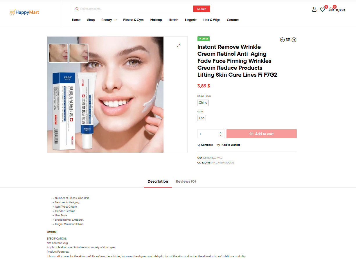 Drop Shipping E-Commerce Website, Beauty & Personal Care Products