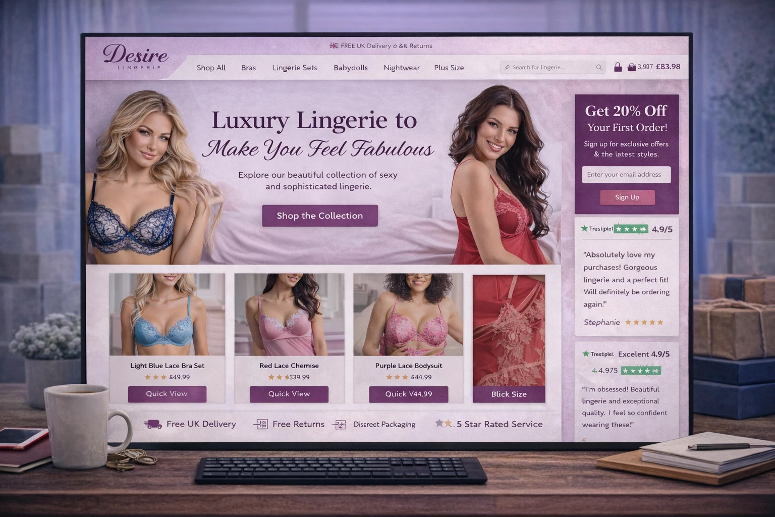 PREMIUM LINGERIE SHOPIFY DROPSHIPPING WEBSITE STORE 200 PRODUCTS