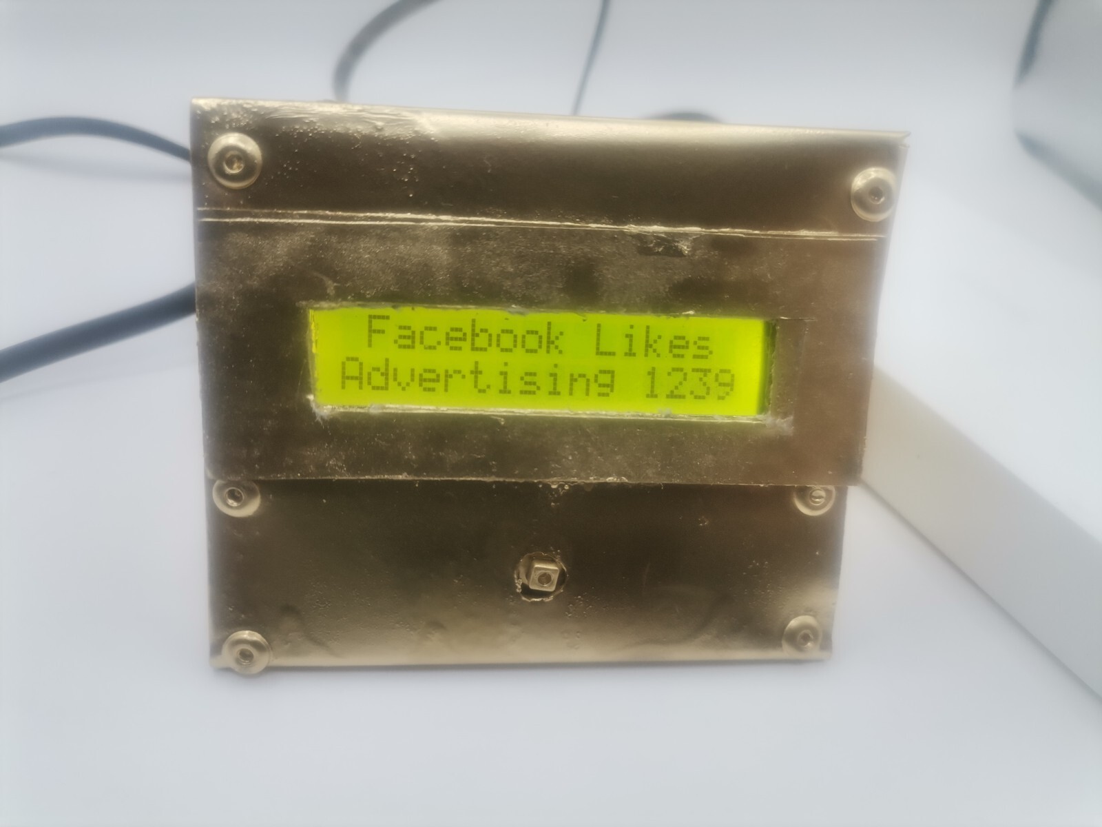 2×16 Info Wi-Fi Display: Live Web Visits, FB Likes, YT Views, …