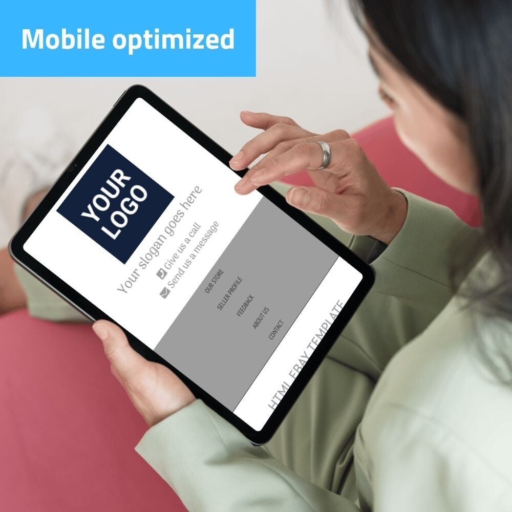 eBay Template RESPONSIVE minimalist – grey – Editor included – no html required
