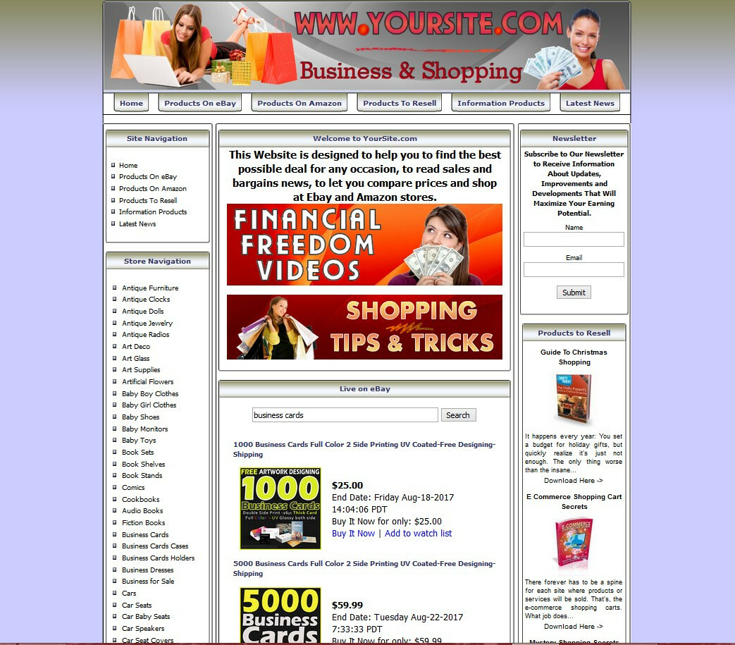 Affiliate Store Online Business Website for Sale Amazon Adsense Youtube RSS News