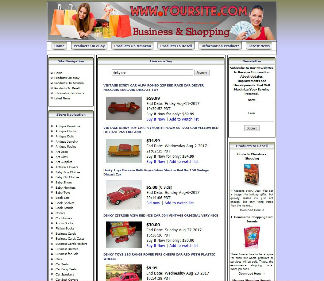 Affiliate Store Online Business Website for Sale Amazon Adsense Youtube RSS News