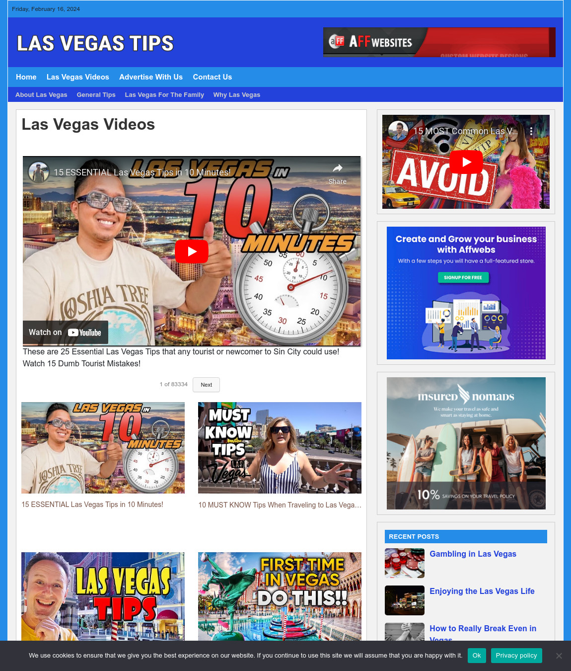 LAS VEGAS TIPS Website Business For Sale – Work From Home Internet Business