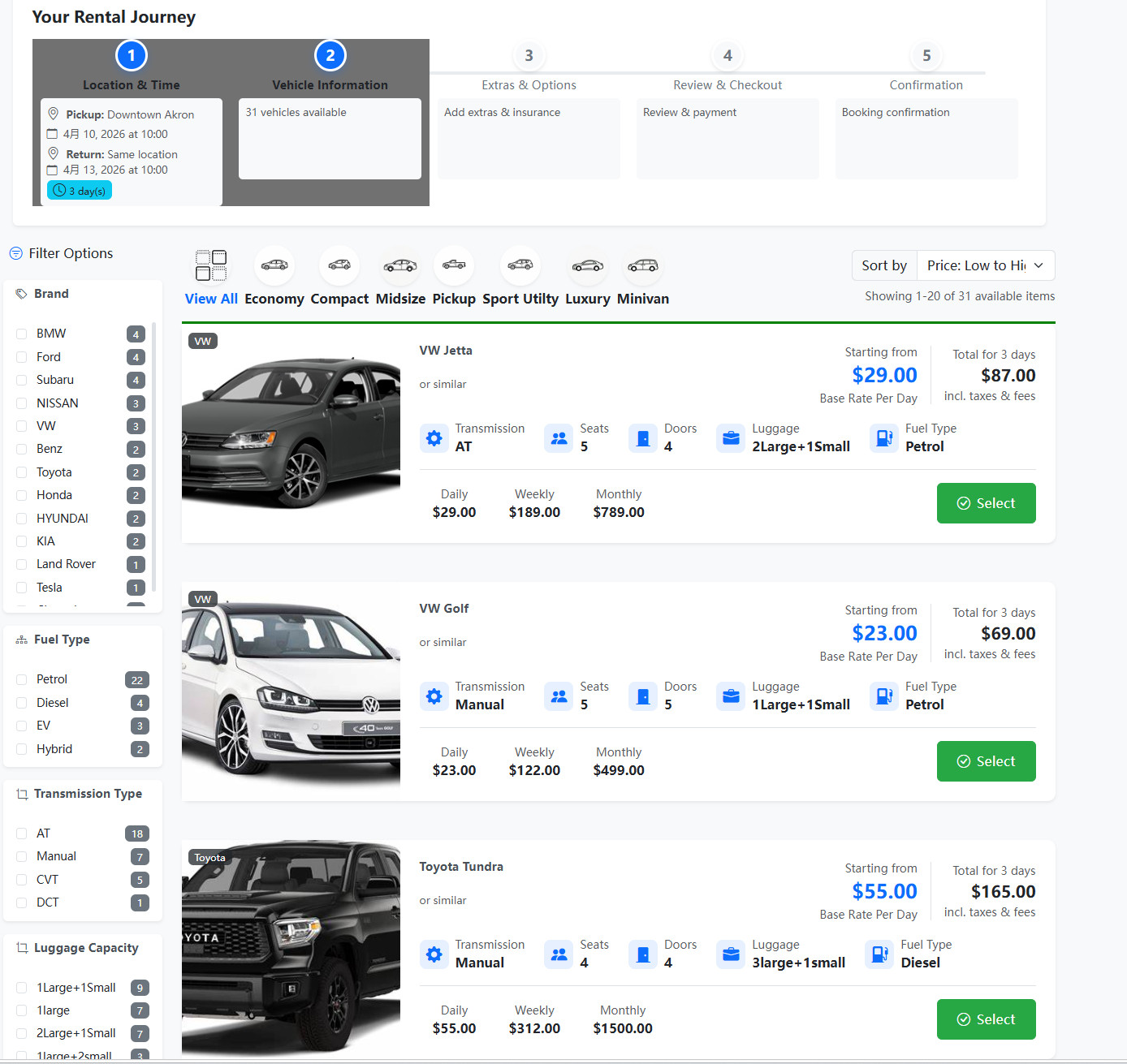 Car Rental Booking System