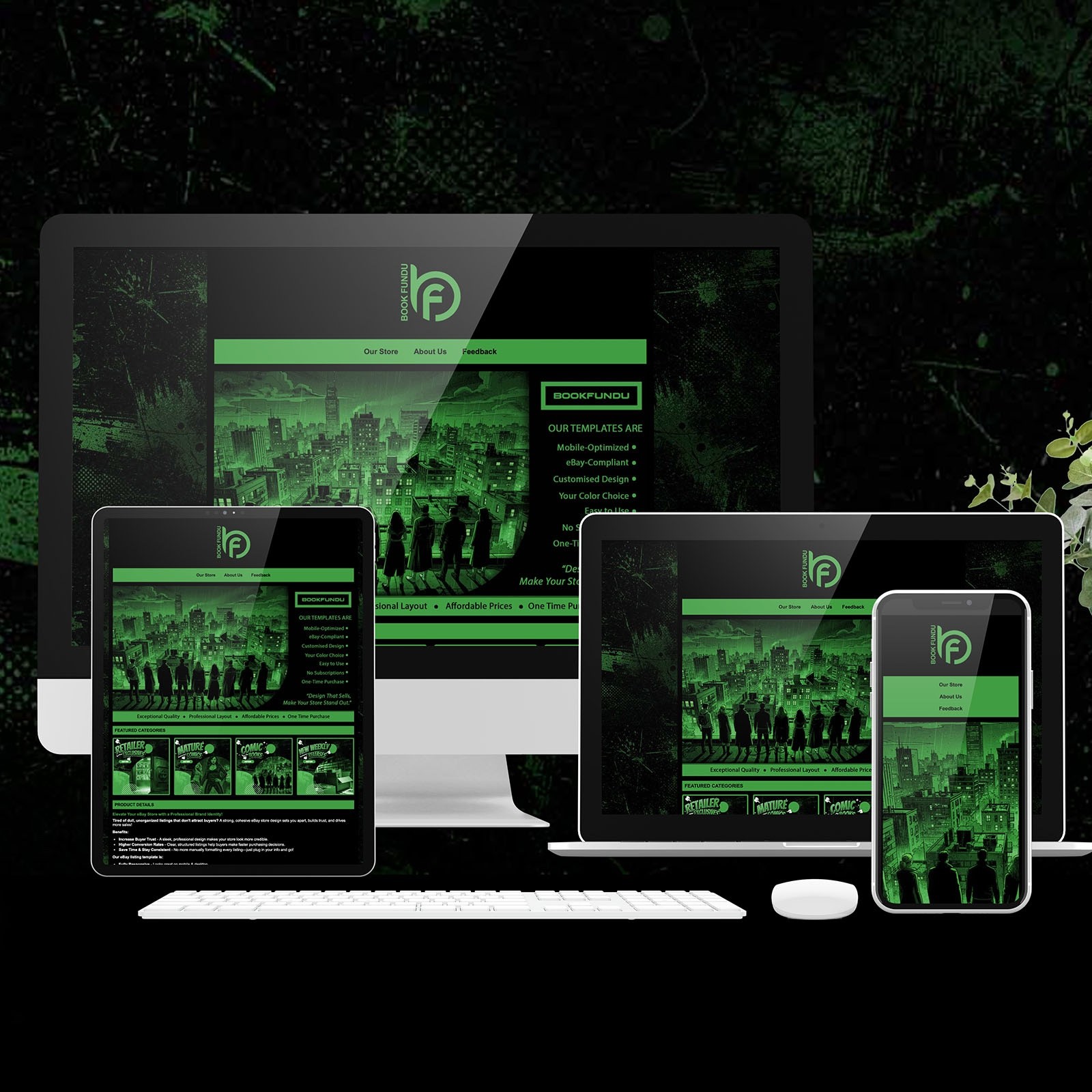 Premium eBay Template for Comic Stores | Mobile Optimised | Responsive Design