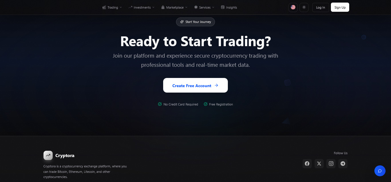 Cryptora – Crypto Trading & Exchange Platform | Spot, Copy, P2P, Binary, Wallets