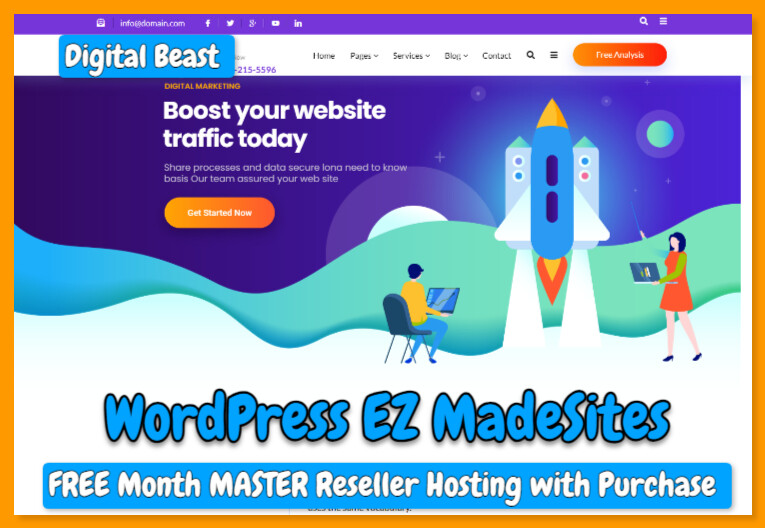 WordPress Websites 10 Pack Ready Made SEO/Digital Marketing Themes Free Hosting2