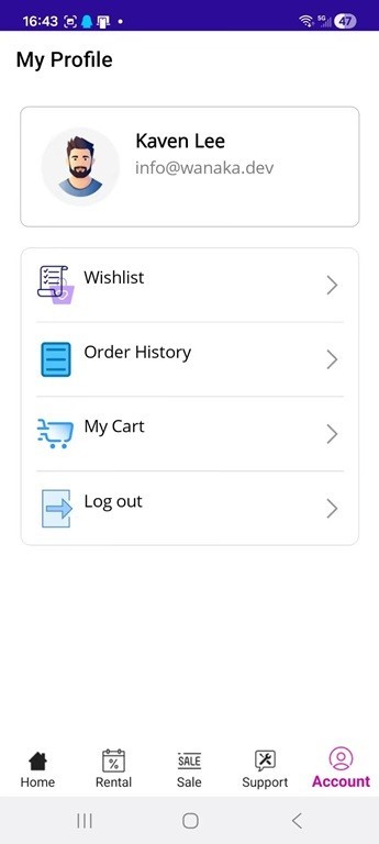 Equipment Rental Mobile app / (Android/iOS)
