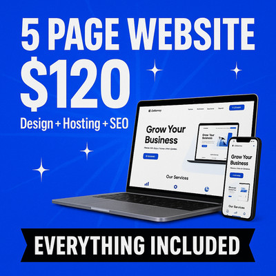 5 Page Business Website Design – Custom Built, Hosting & SEO Included