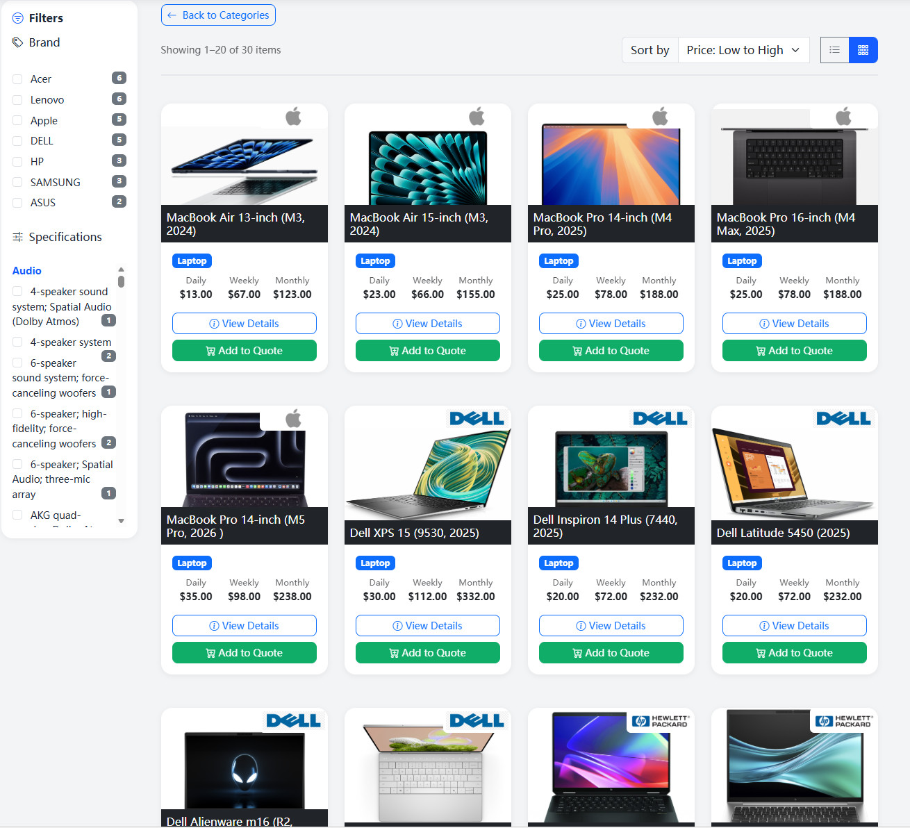 Office & IT Equipment Rental Website Free hosting / Free Installation Setup