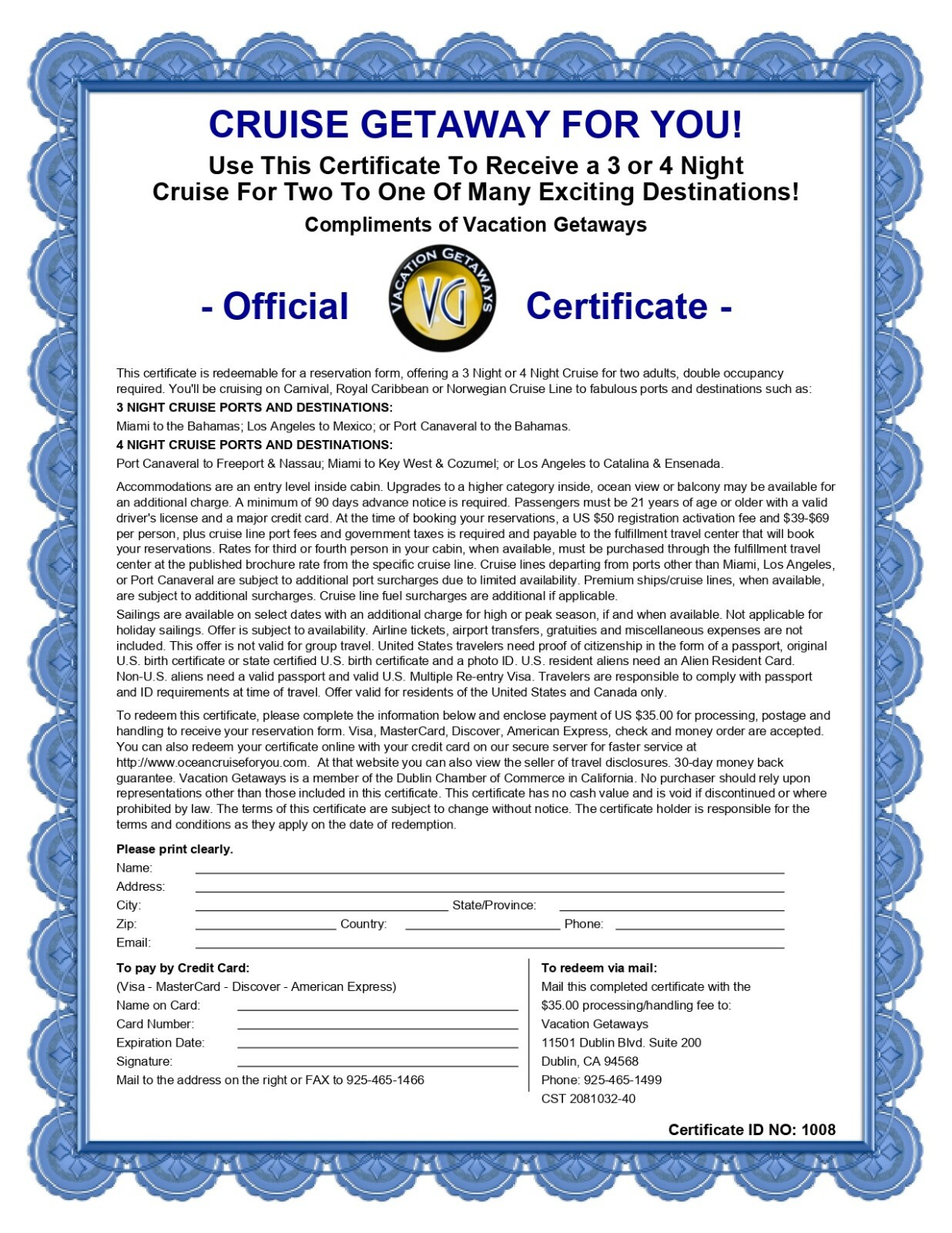 Profitable Home Business Opportunity Selling Vacation & Restaurant Certificates