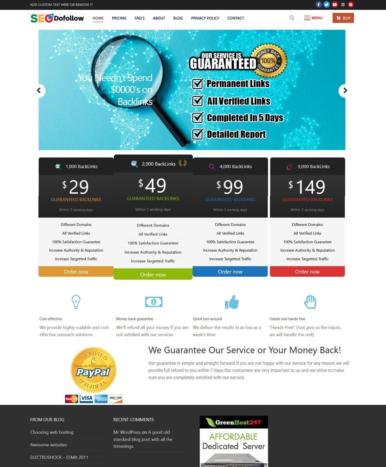 Website Backlinks Selling Business Website + Free Hosting