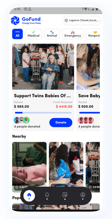 GiveFund Flutter Fundraising App | Donation, Crowdfunding Platform + Admin Panel