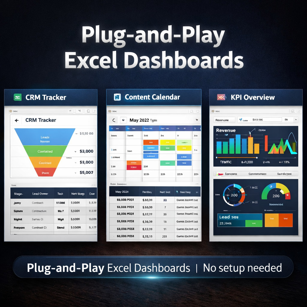 AI Business System Kit – Canva SOP Templates + Excel Dashboards