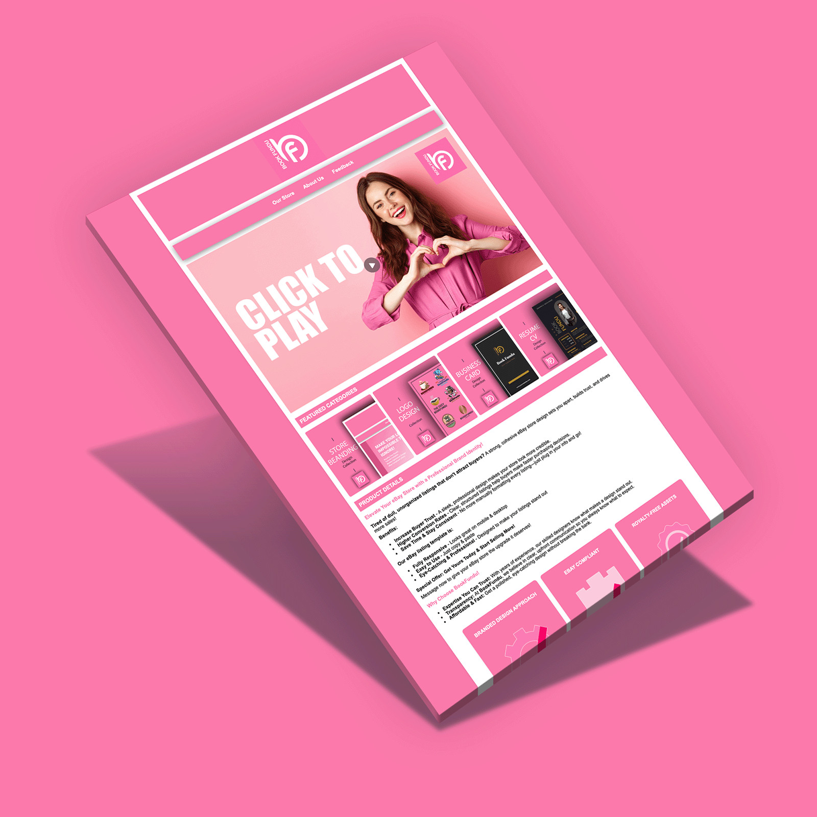 Custom eBay Listing Template, Store Branding, Banner, Video & Logo – Responsive