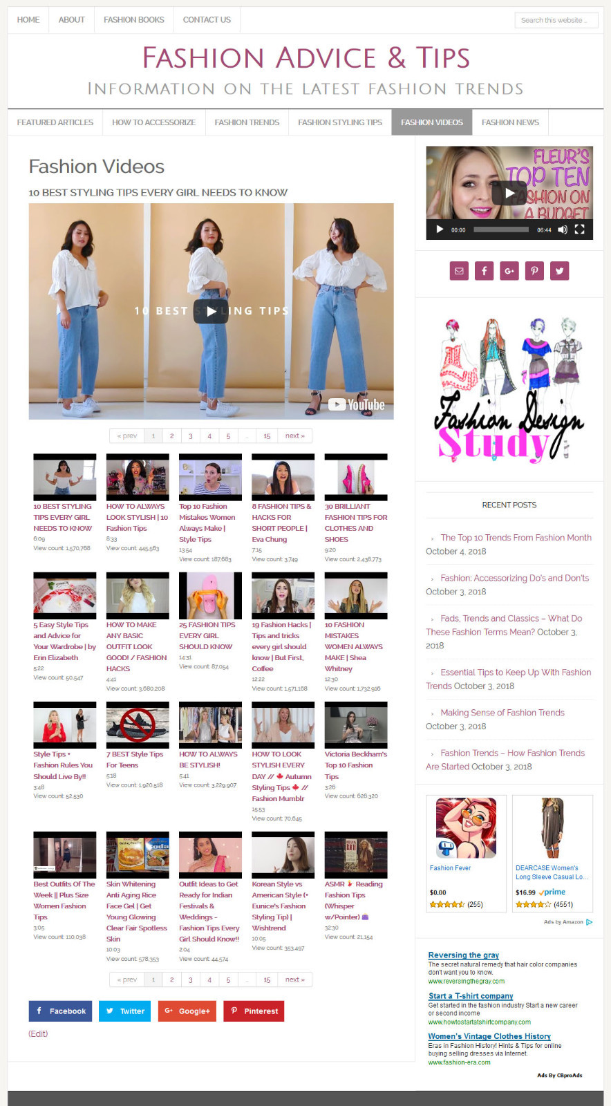 * FASHION TIPS * blog niche website business for sale w/ AUTO UPDATING CONTENT!
