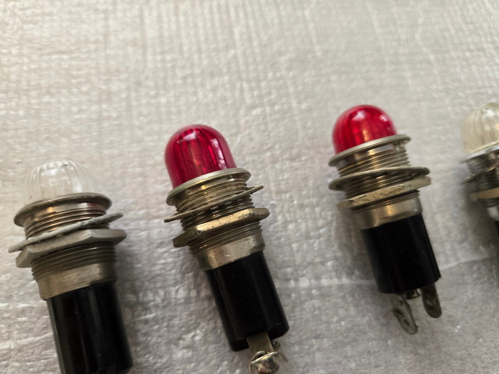 Lot 5x Dialco 75w-125v Vintage Machine Operation Light Red and White