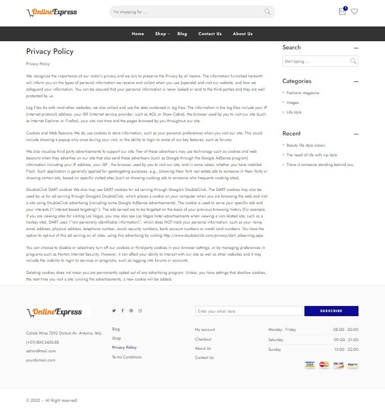 Dropshipping Website Ecommerce Business Affiliate, Free Hosting, Men’s Shirts