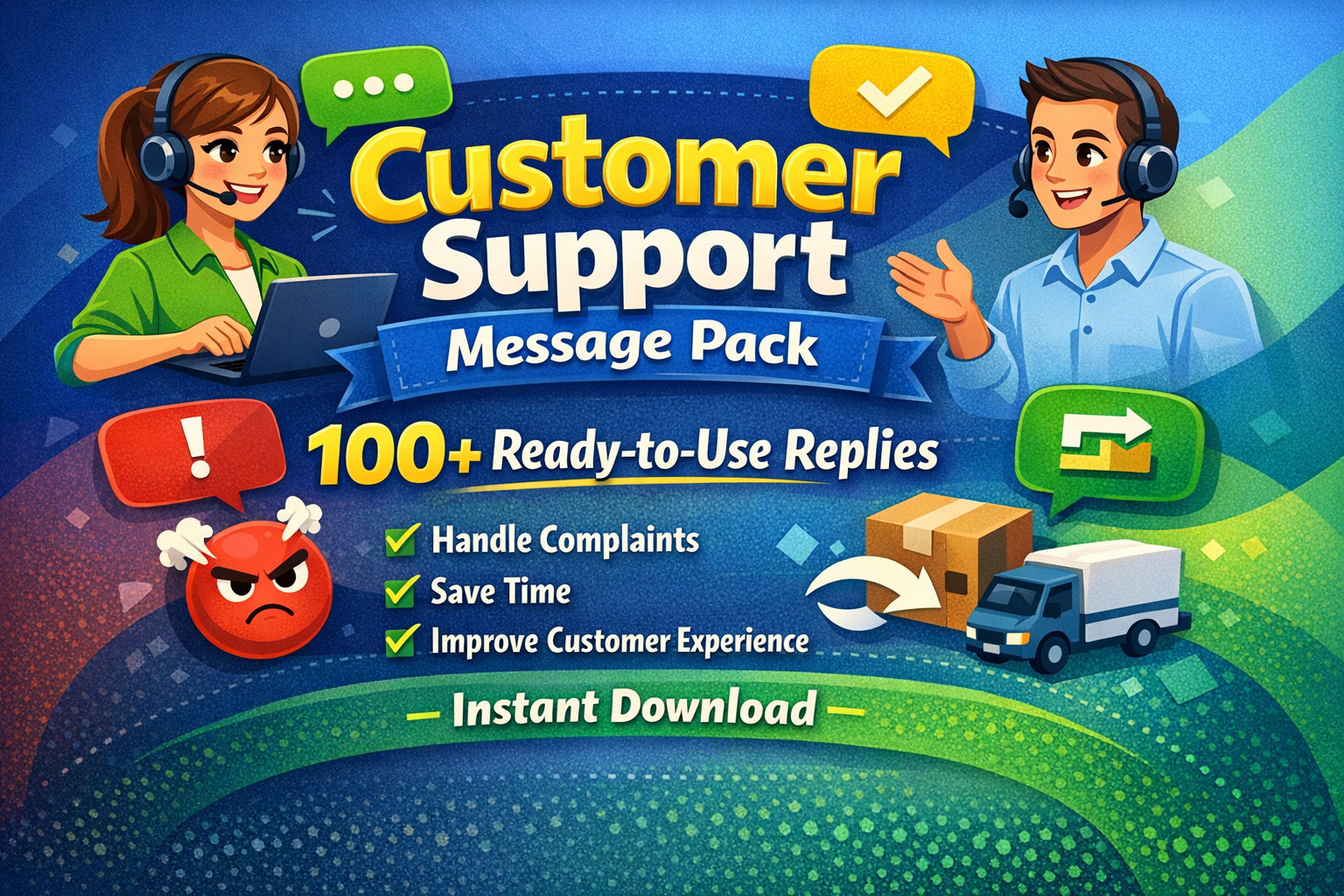 Customer Support Message Pack – 100+ Replies for Handling Clients & Complaints