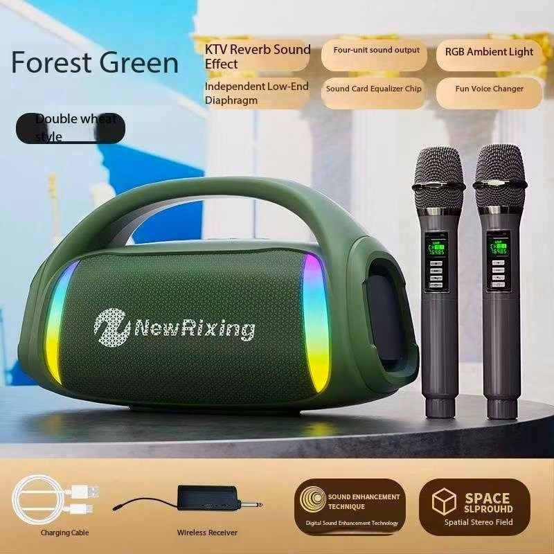 Microphone and speaker all-in-one wireless Bluetooth microphone