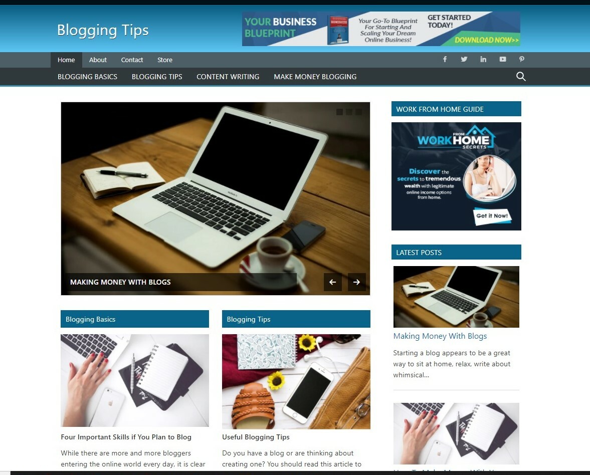 Ready Made Blogging Tips Automated Website – Earn Multi income streams