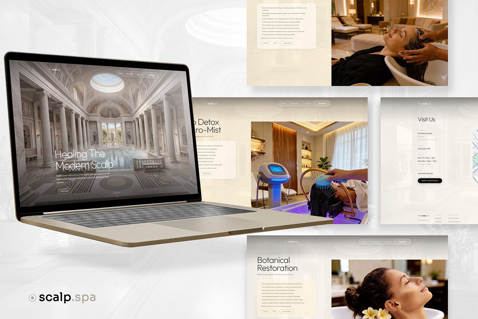 SCALP.SPA Premium Domain + Turnkey Luxury Head Spa Website | Booking‑Ready Brand