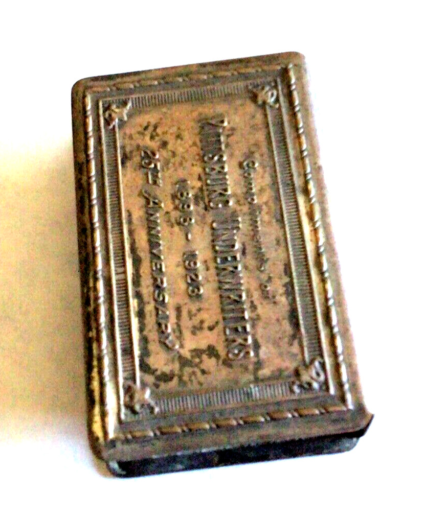 Pittsburg Underwriters 25th Anniversary 1928 Match Box Cover
