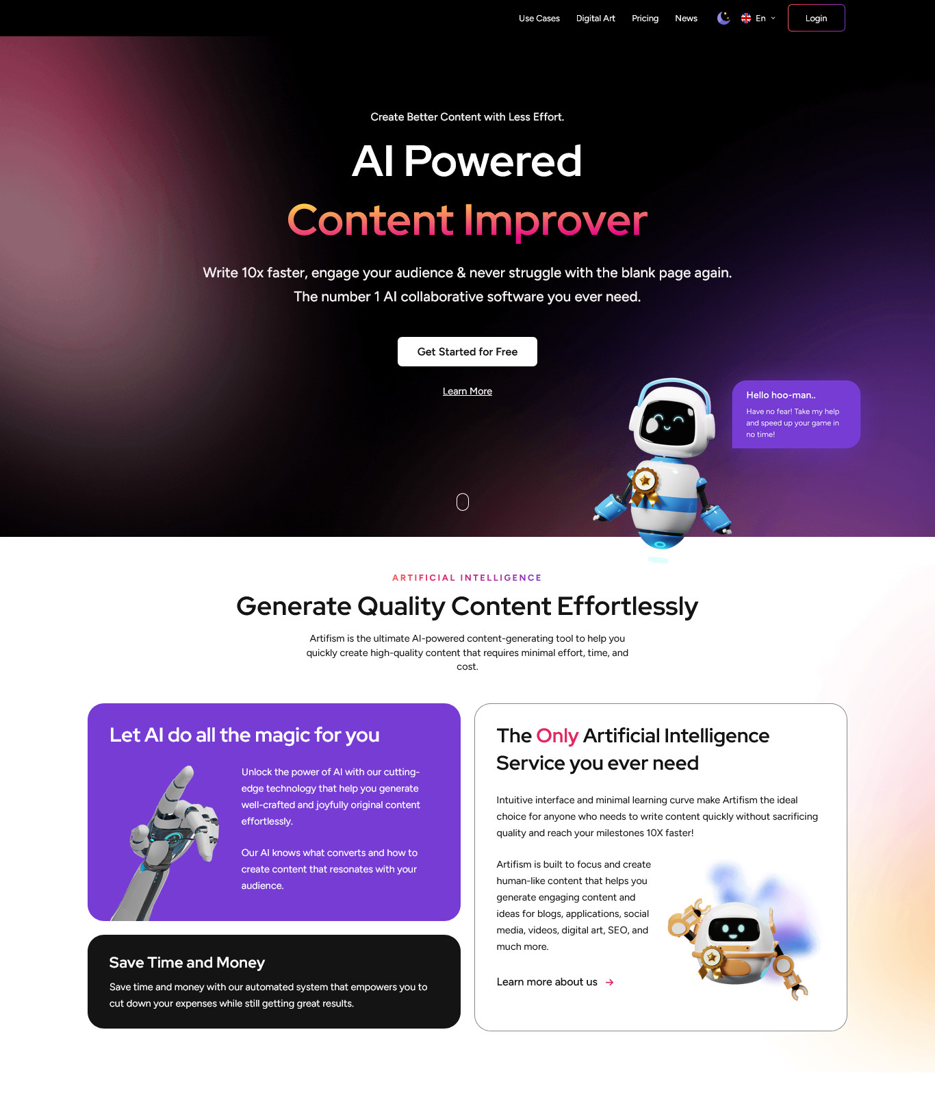 ArtMe – AI SaaS Platform | AI Content, Image, Video, Chatbot, Voiceover & Code
