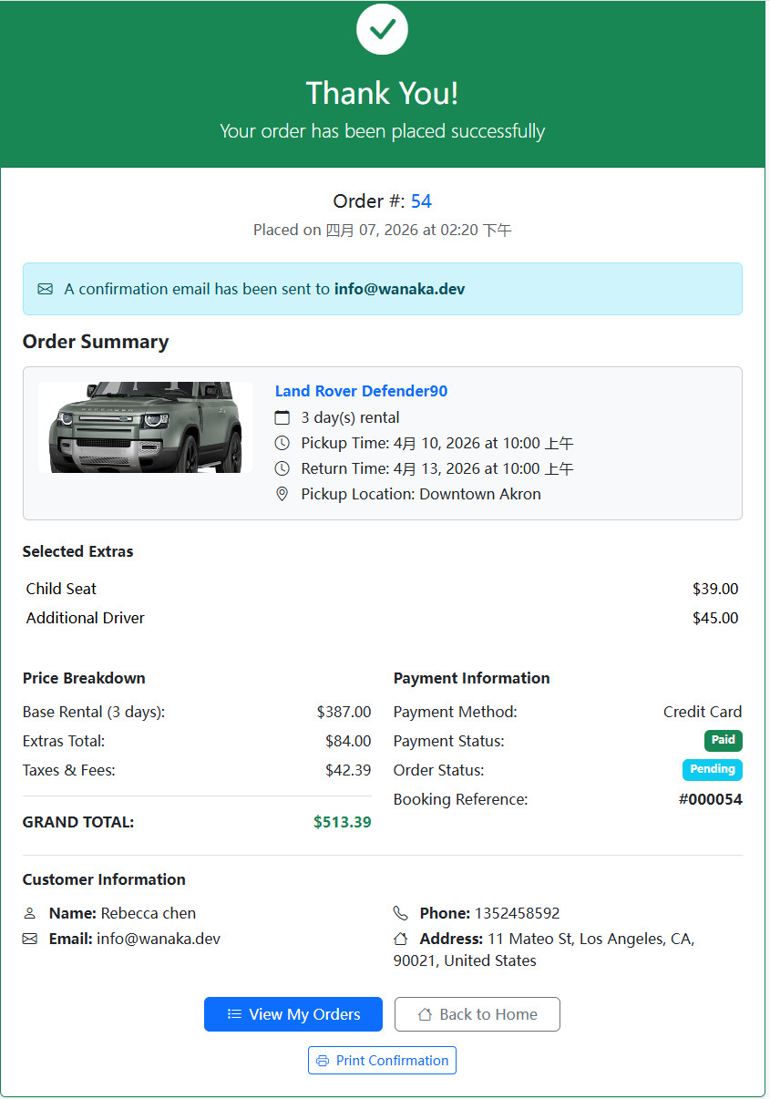 Car Rental Booking System