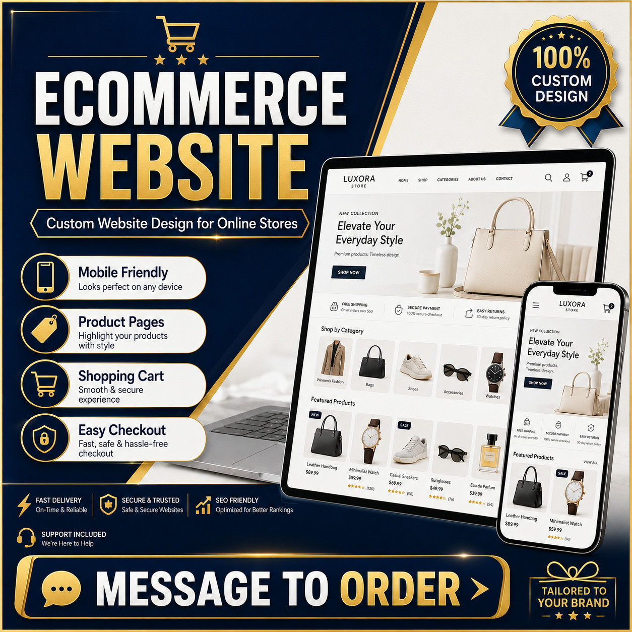 Professional Ecommerce Website Design | Custom Online Store | Mobile Friendly