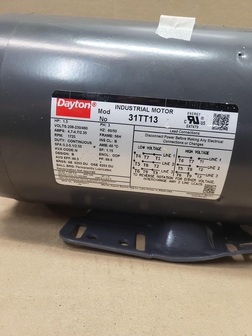 Dayton motor P56AF92A11 / 1.5 HP *NEW IN BOX* ADJ 1VP4058 / QTX1/2 SG BUSHING