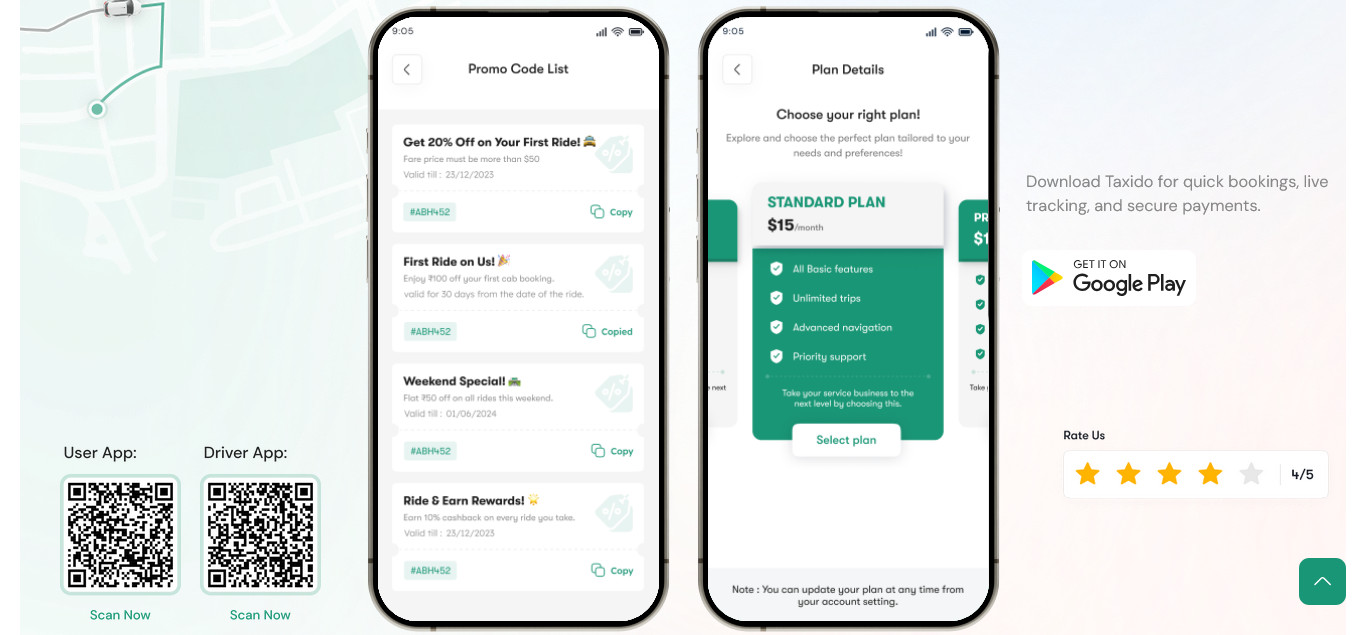 Cabido Taxi Booking & Parcel Delivery App | React Native Android + iOS | Laravel