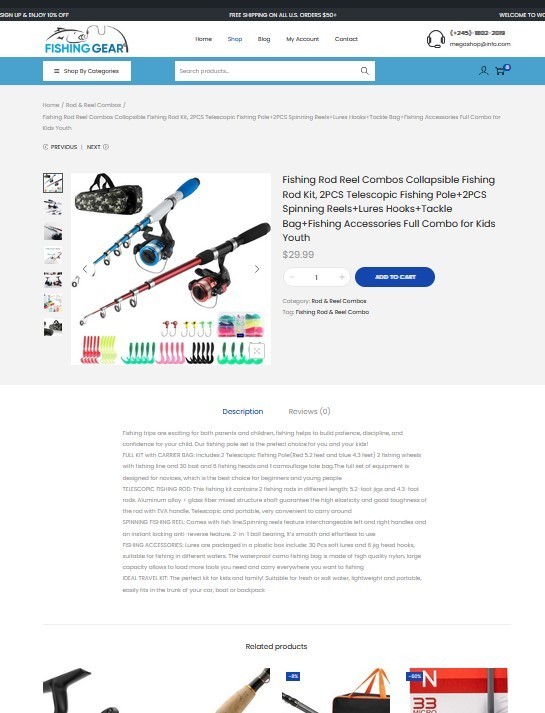 Fishing Tackle Store – Affiliate / Drop Shipping Website + eCommerce