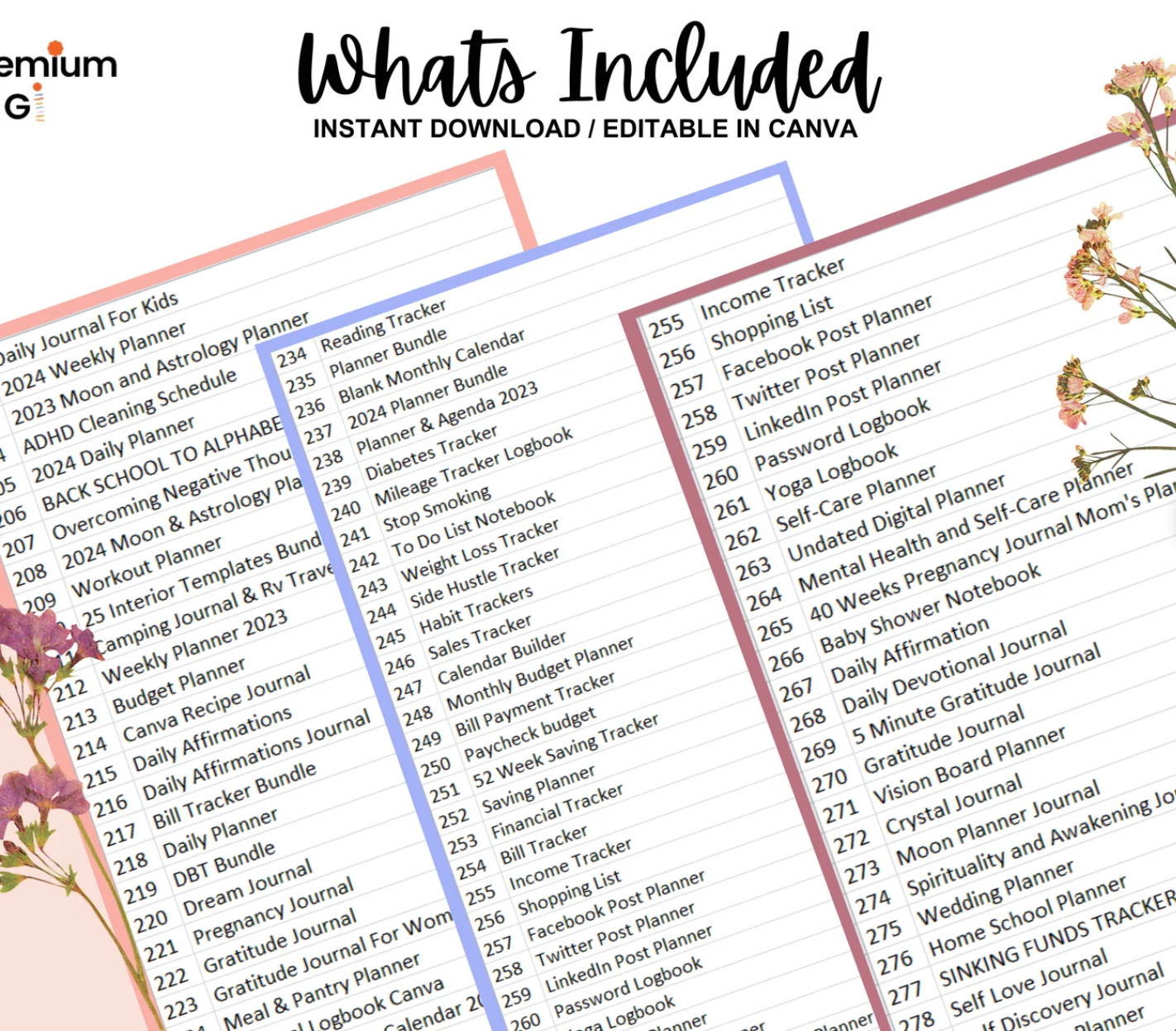 14500+ Pages PLR Canva Template Bundle, 200 Templates, Planners, Journals
