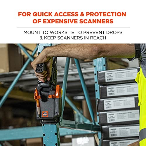 Ergodyne Squids 5543 Barcode Scanner Holder Mount for Forklift – Small Gray