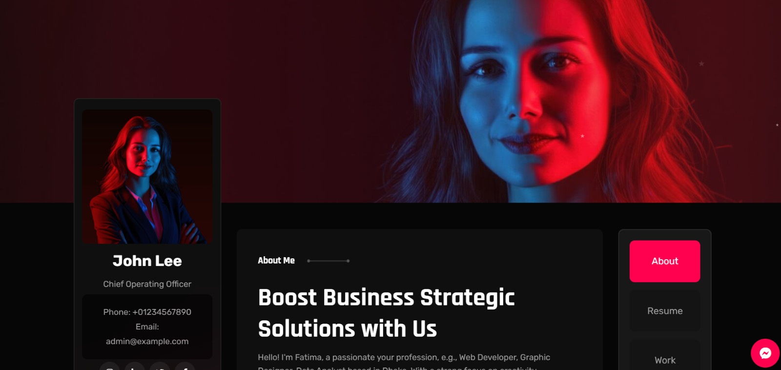 Professional Personal Portfolio Website Custom HTML Design + 1Y FREE Hosting