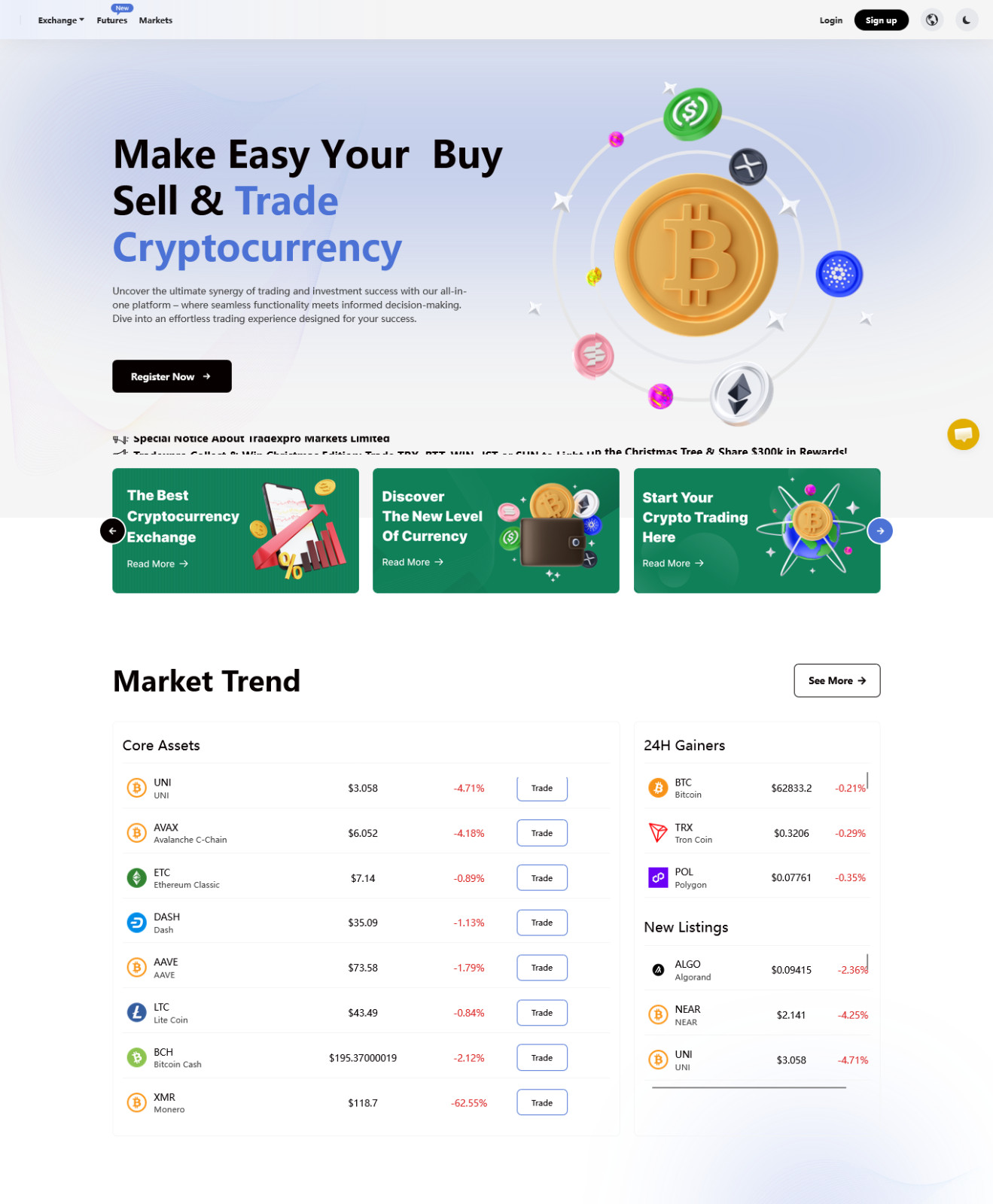 Tradixo – Crypto Exchange Platform | Spot, P2P, Staking, ICO, Futures | Laravel