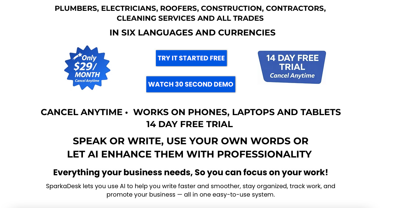 Tradespeople App to buy; Quotes, Invoices, Messages, Stripe, Billing and AI too