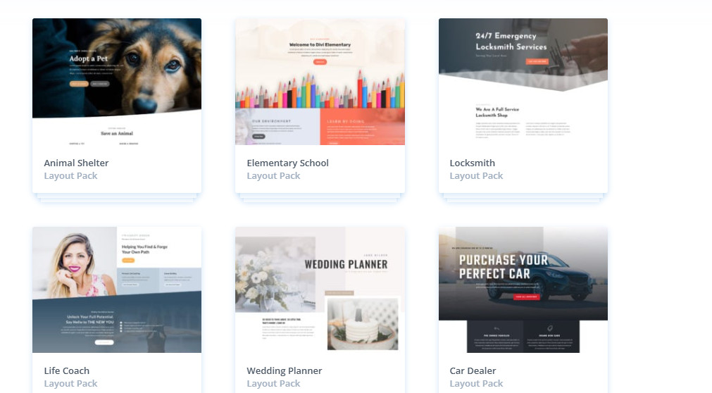 Huge Collection WordPress Divi Templates Themes Layouts Builder Elegant Extra
